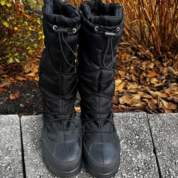 Lauren Ralph Lauren Quinly Black Winter Boots Size 9 - Picture 2 of 14